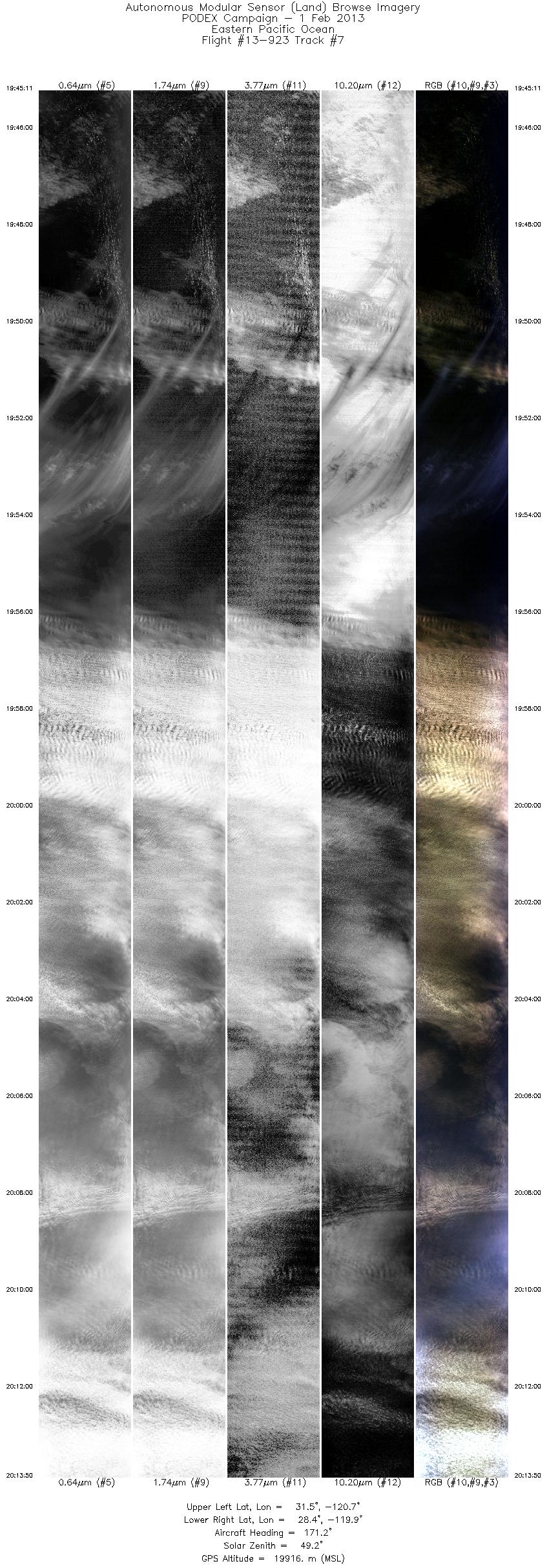 Image of selected bands from flight line 07