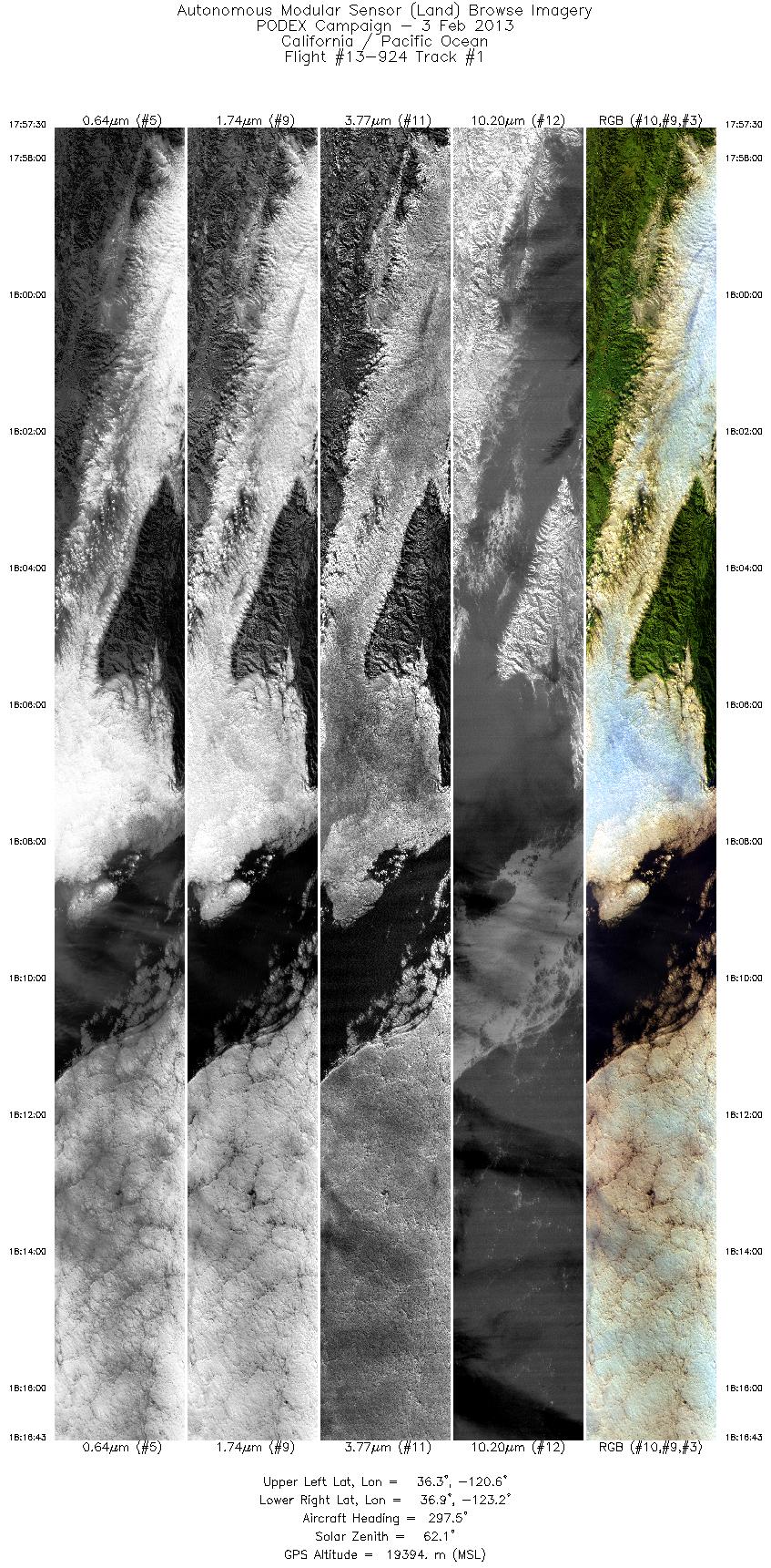 Image of selected bands from flight line 01