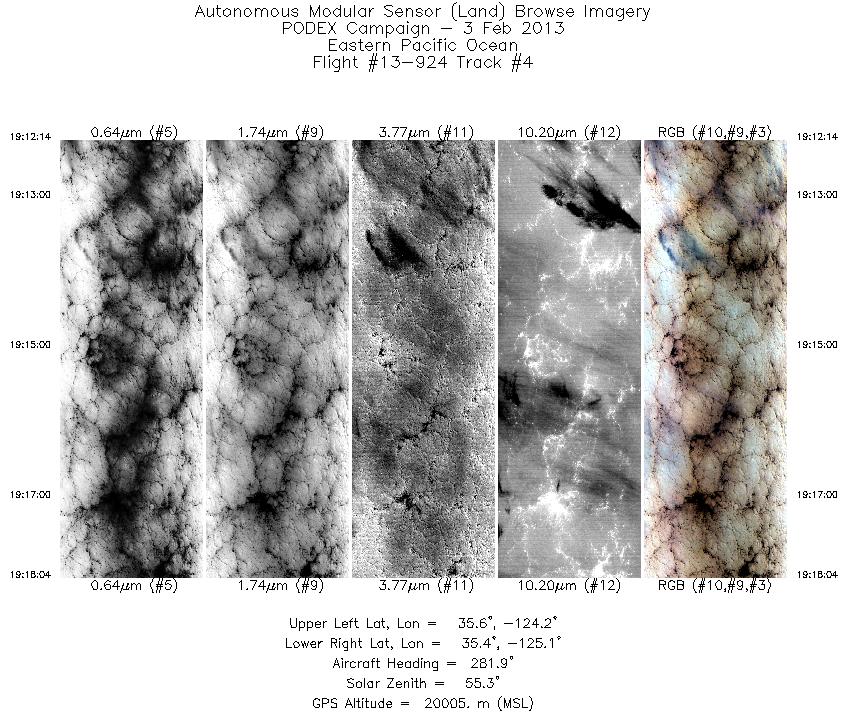 Image of selected bands from flight line 04