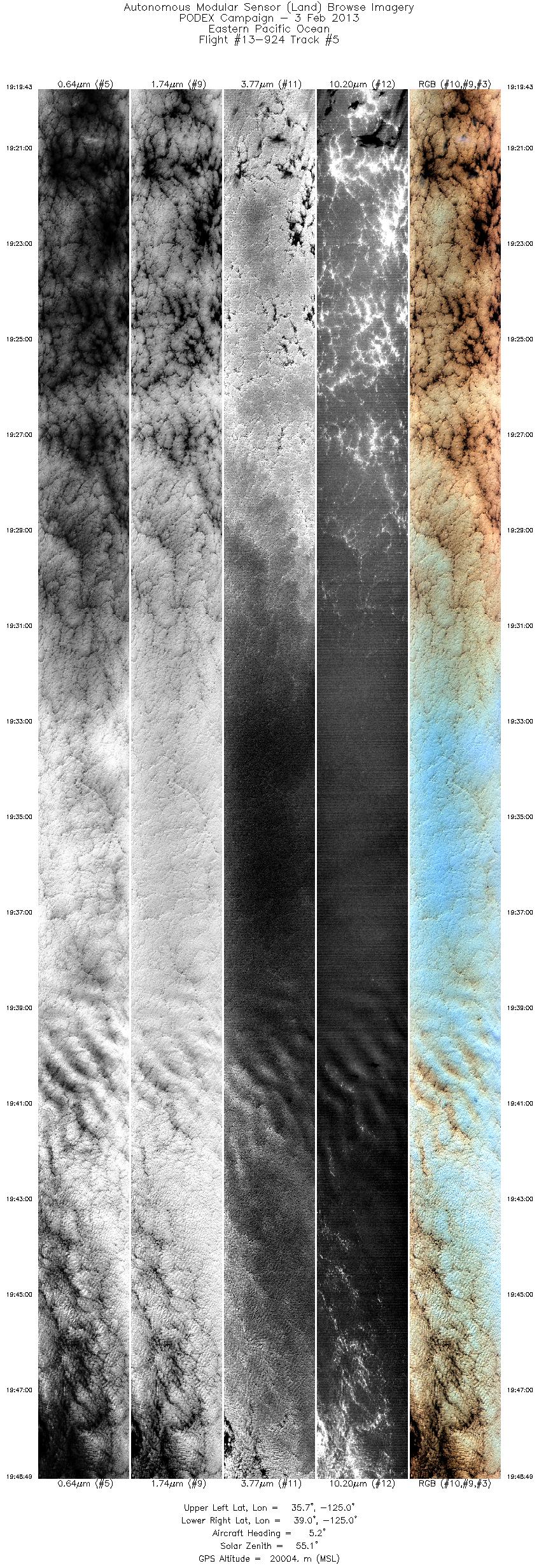 Image of selected bands from flight line 05