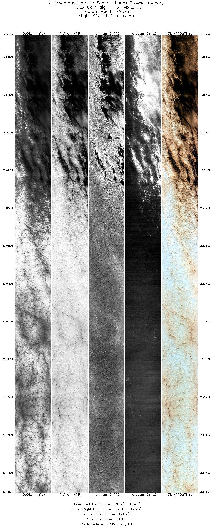 Image of selected bands from flight line 06