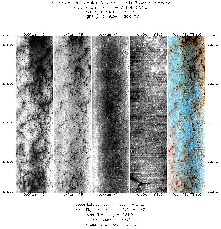 Image of selected bands from flight line 07