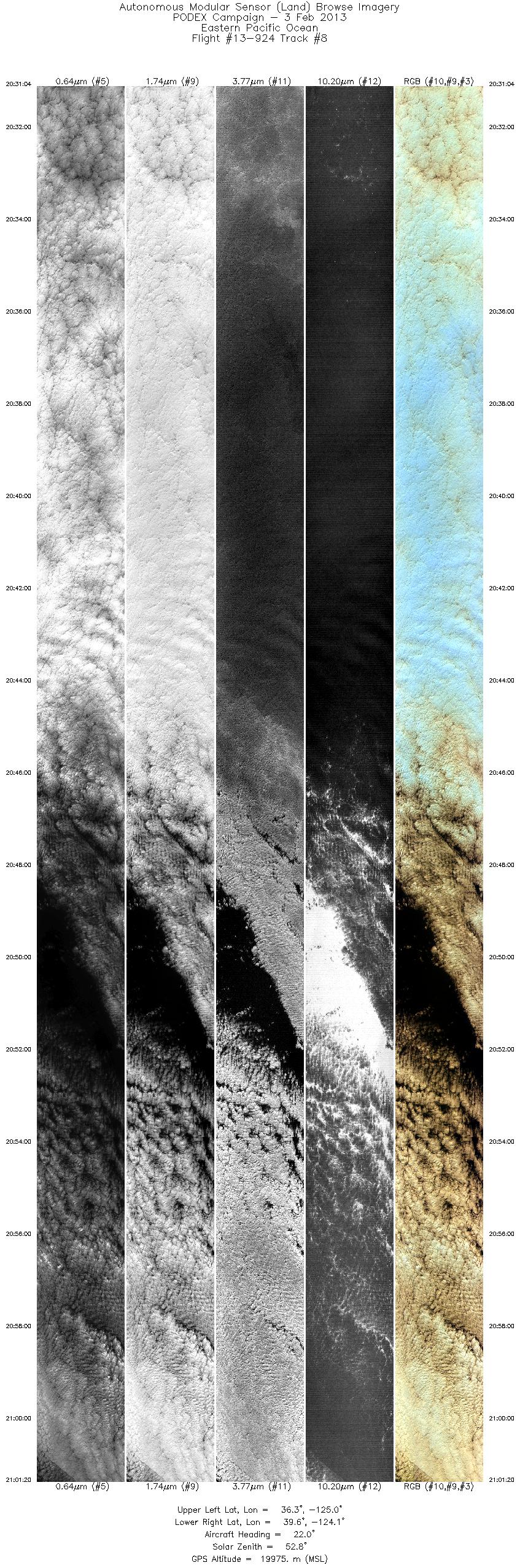 Image of selected bands from flight line 08