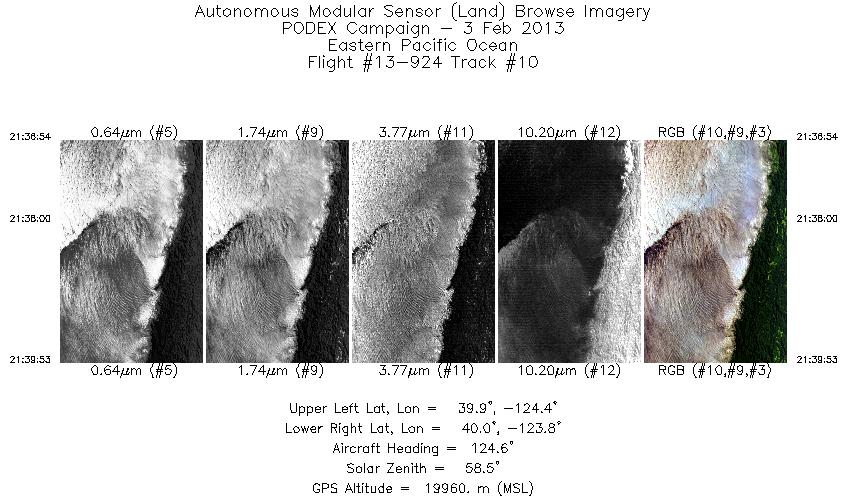 Image of selected bands from flight line 10