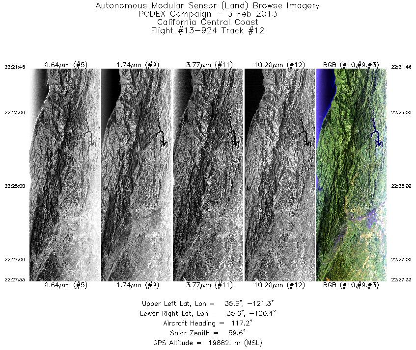 Image of selected bands from flight line 12