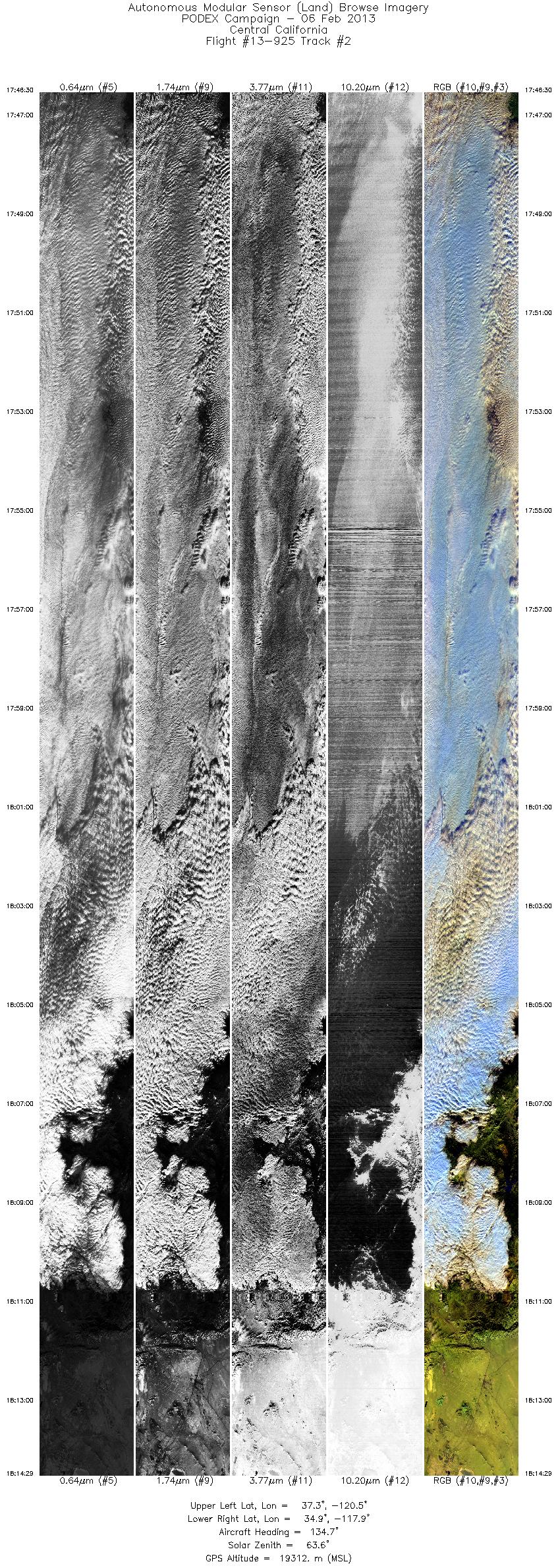 Image of selected bands from flight line 02