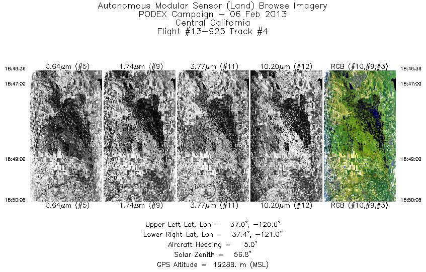 Image of selected bands from flight line 04