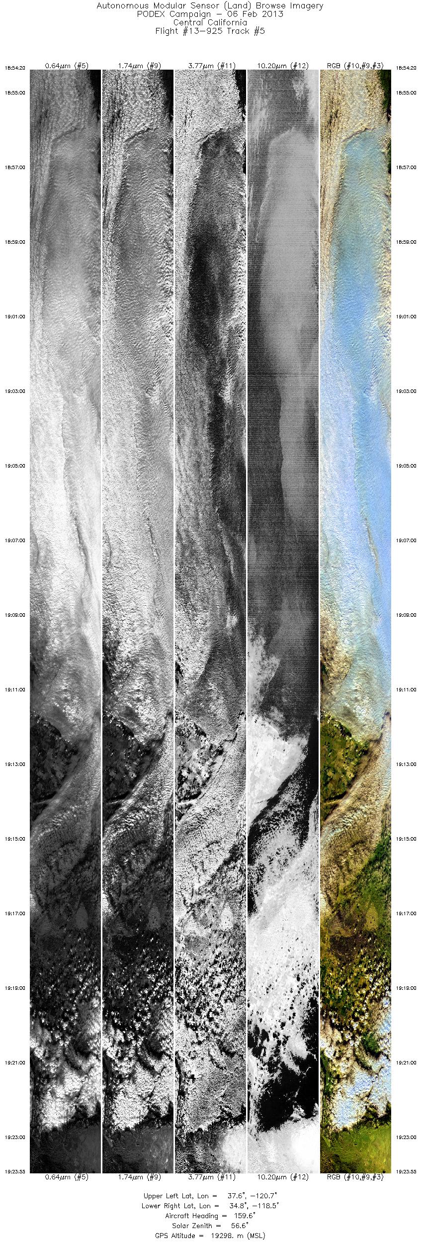 Image of selected bands from flight line 05