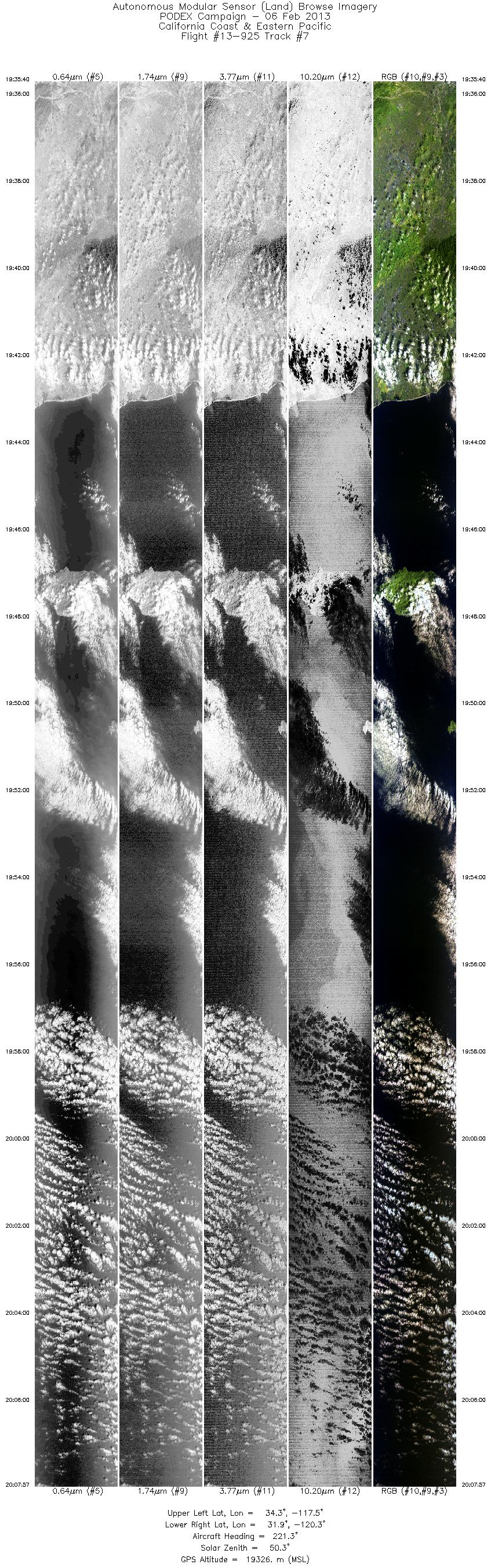 Image of selected bands from flight line 07