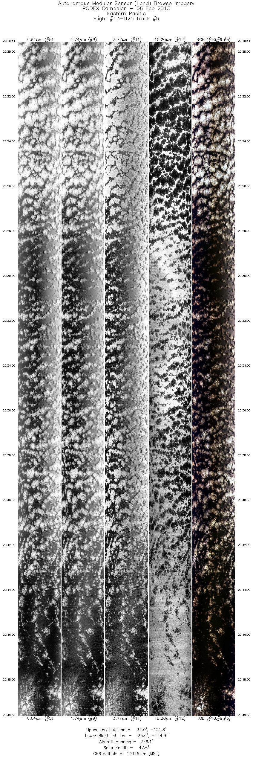 Image of selected bands from flight line 09