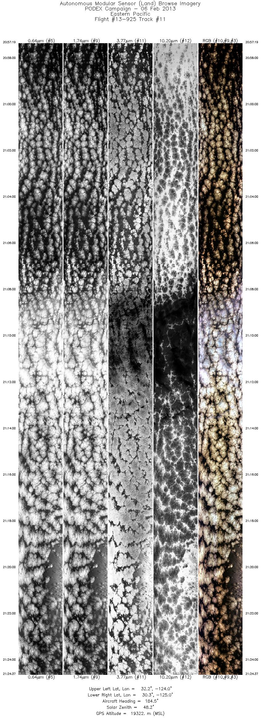 Image of selected bands from flight line 11