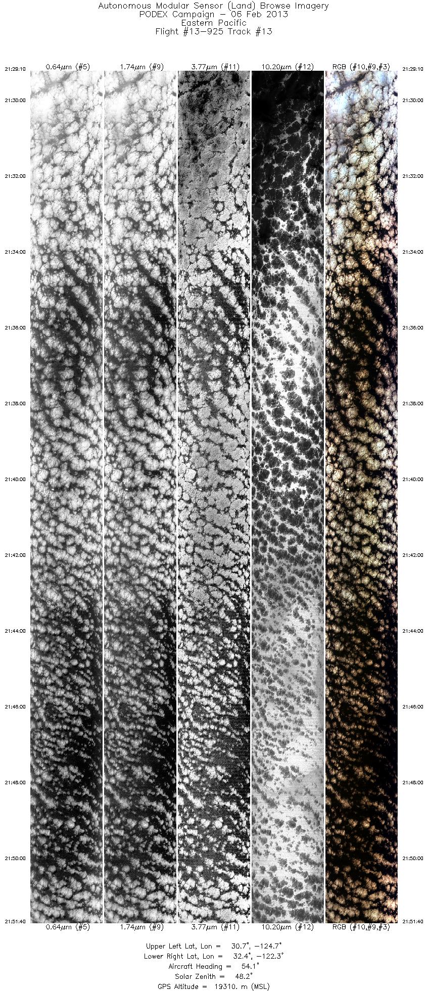 Image of selected bands from flight line 13