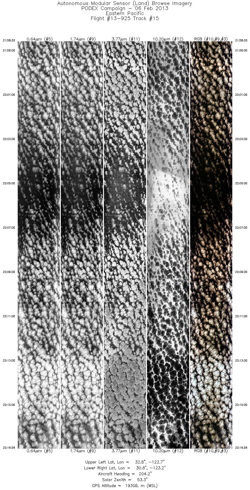 Image of selected bands from flight line 15