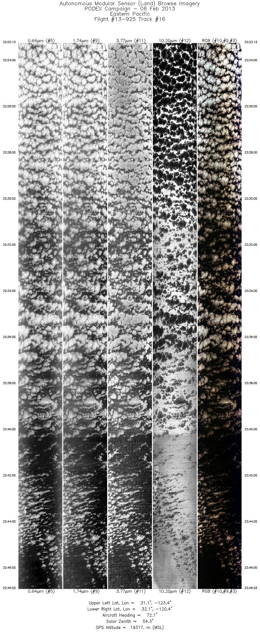 Image of selected bands from flight line 16