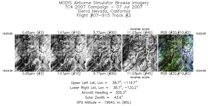 Image of selected bands from flight line 02