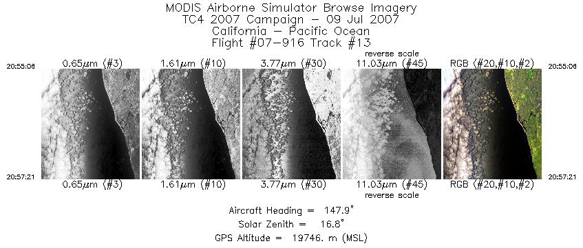 Image of selected bands from flight line 13
