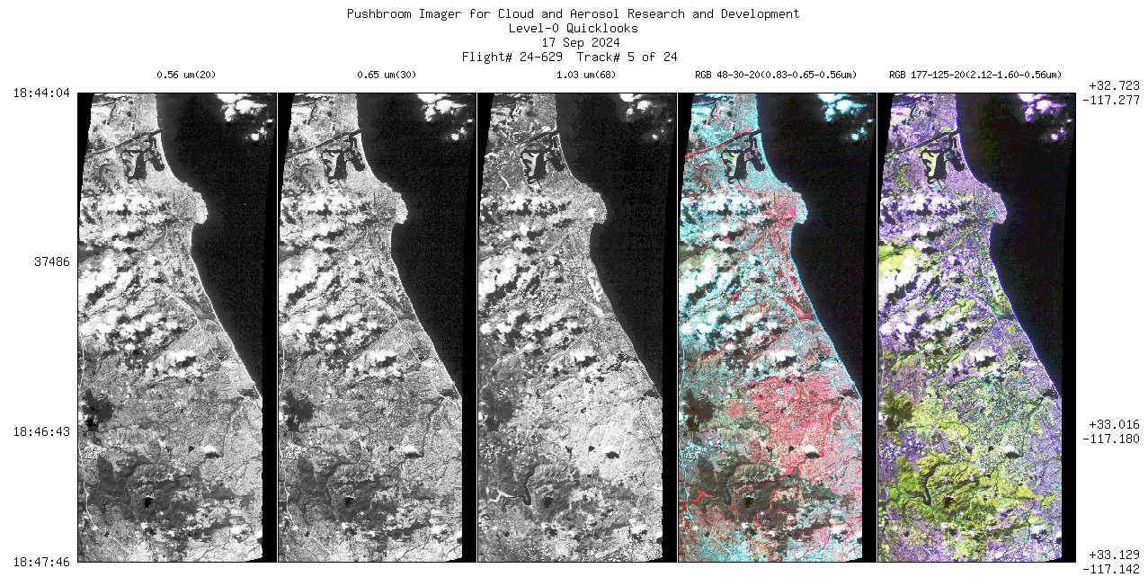 Image of selected bands from flight line 05