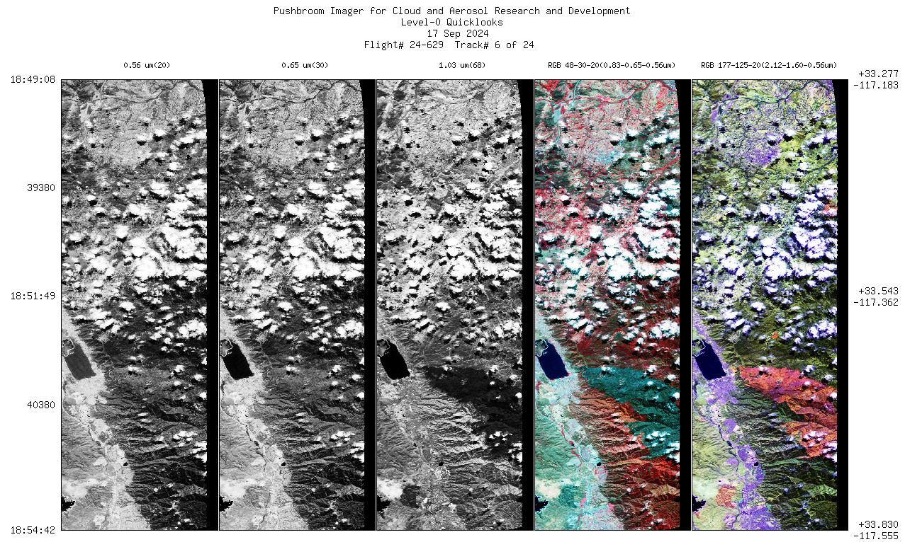 Image of selected bands from flight line 06