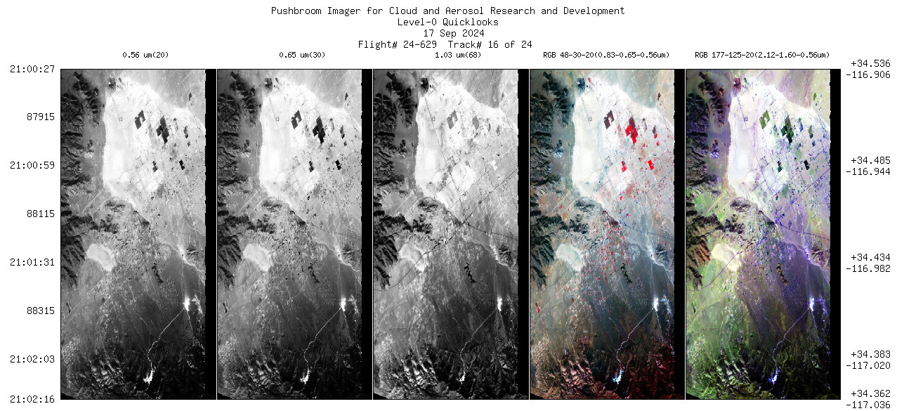 Image of selected bands from flight line 16