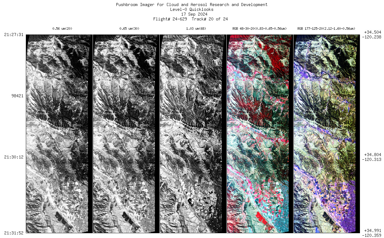 Image of selected bands from flight line 20