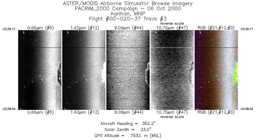 Image of selected bands from flight line 3