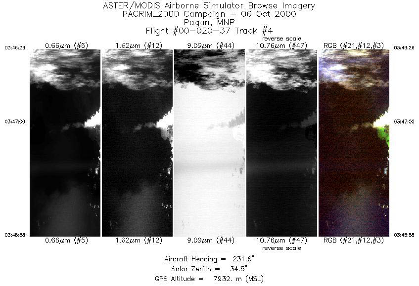 Image of selected bands from flight line 4