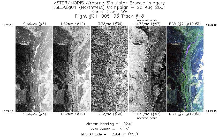 Image of selected bands from flight line 18