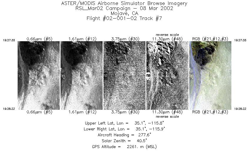 Image of selected bands from flight line 7