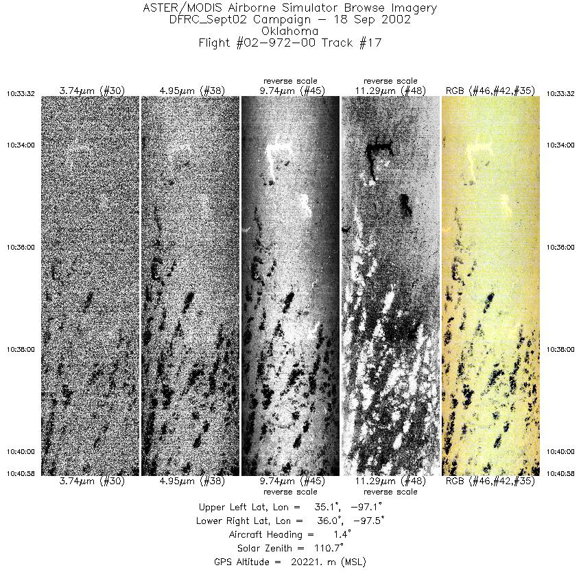 Image of selected bands from flight line 17