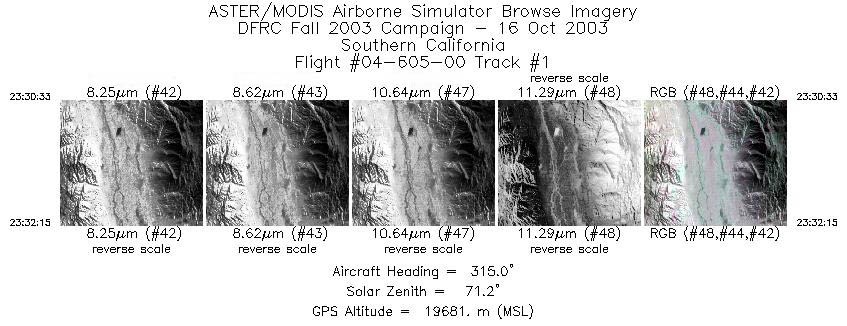 Image of selected bands from flight line 1