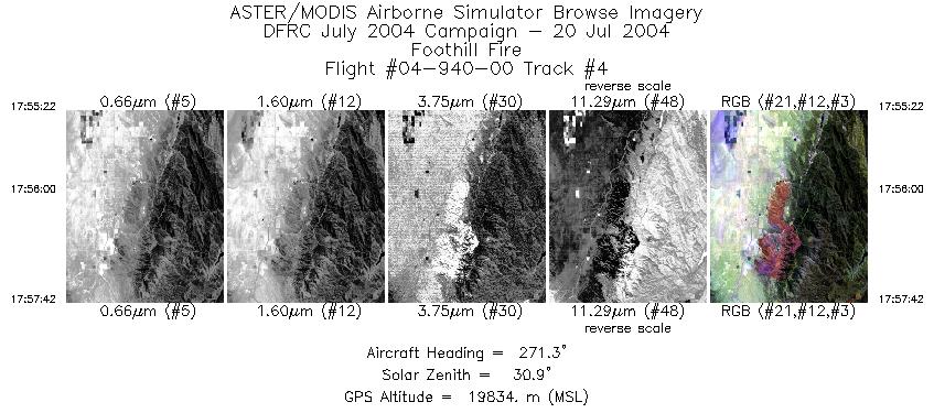 Image of selected bands from flight line 4