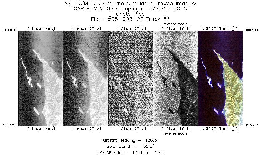 Image of selected bands from flight line 6
