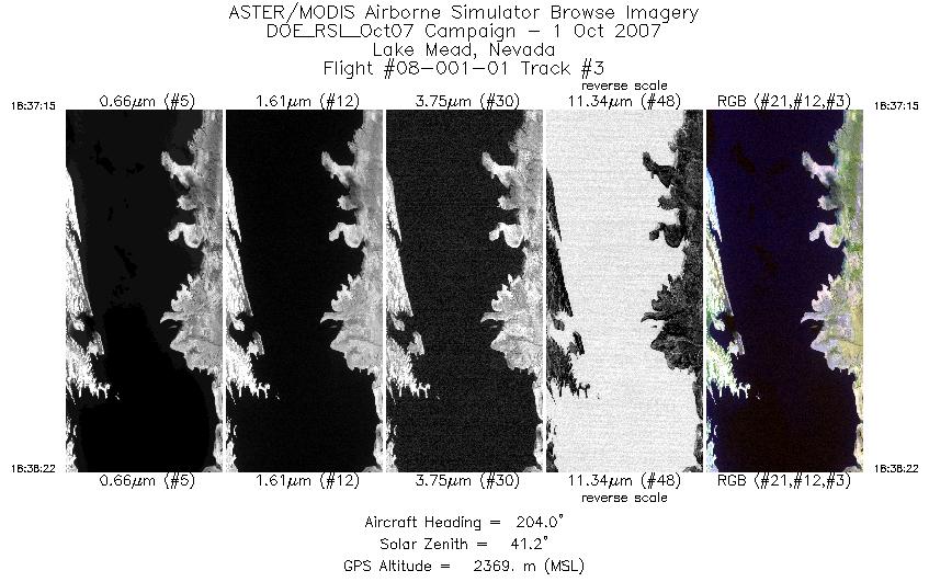 Image of selected bands from flight line 3