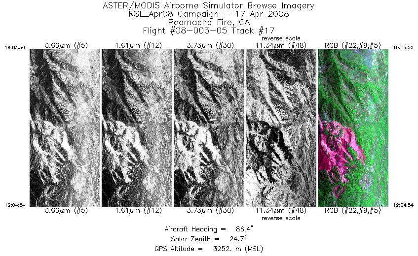 Image of selected bands from flight line 17