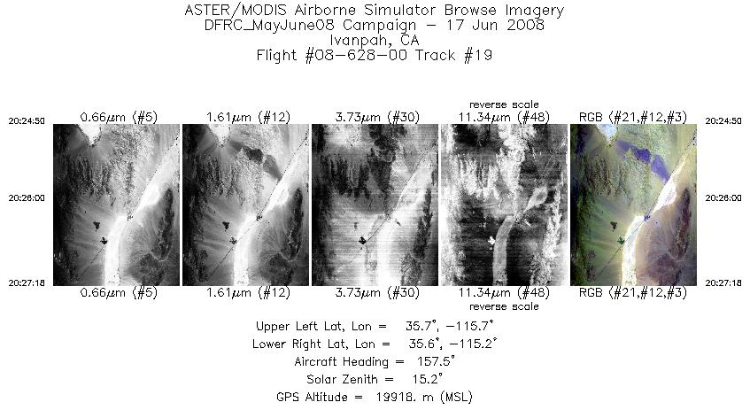 Image of selected bands from flight line 19