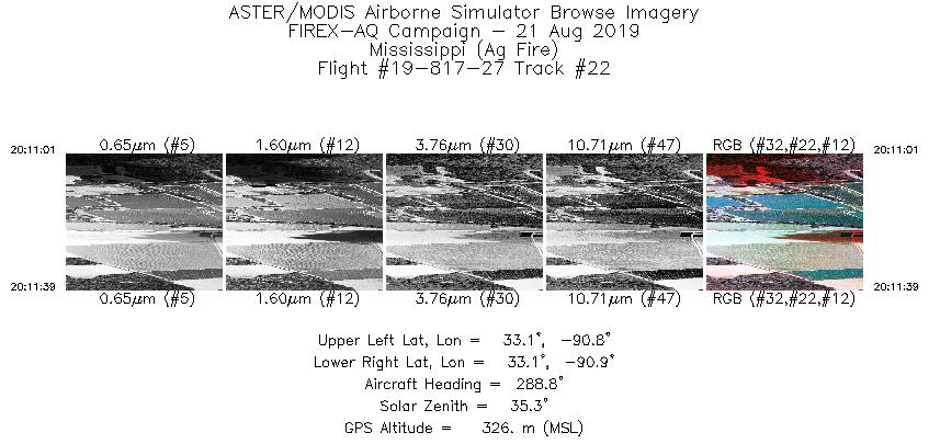 Image of selected bands from flight line 22