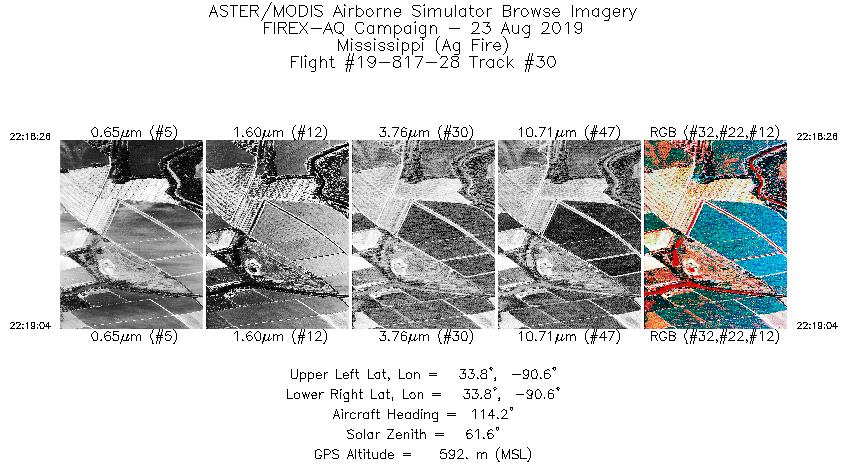 Image of selected bands from flight line 30