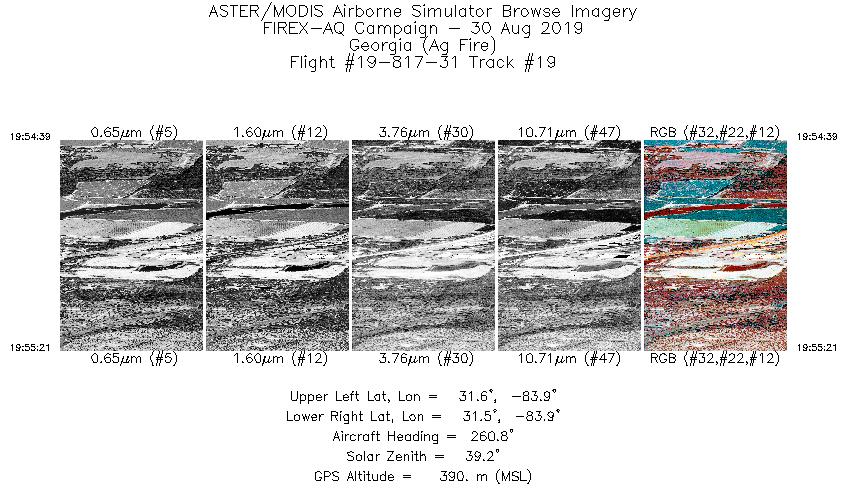 Image of selected bands from flight line 19