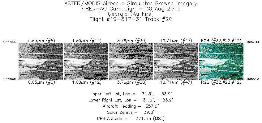 Image of selected bands from flight line 20