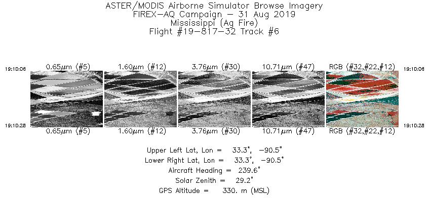 Image of selected bands from flight line 6