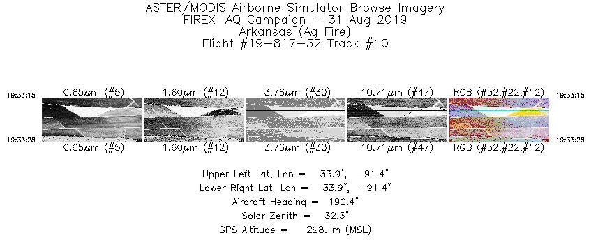 Image of selected bands from flight line 10