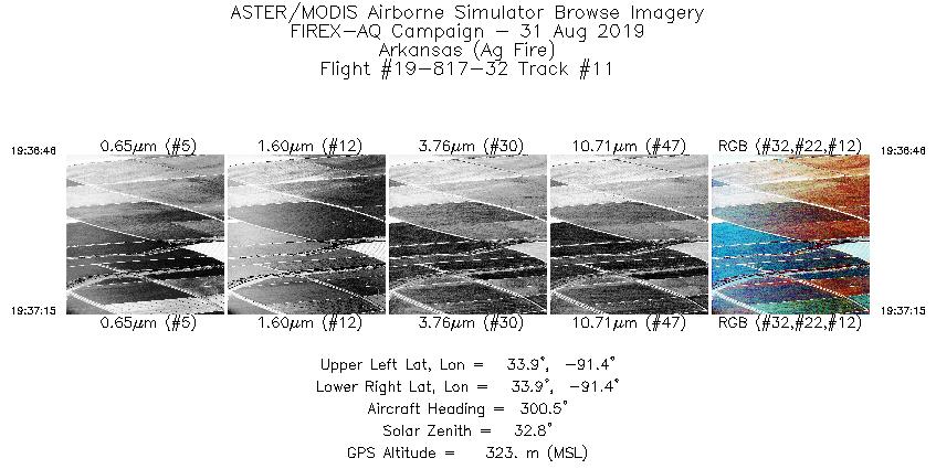 Image of selected bands from flight line 11