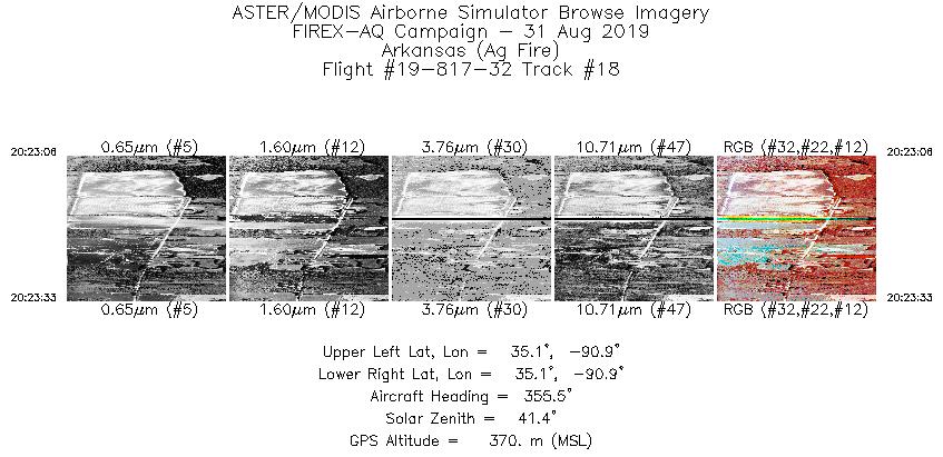 Image of selected bands from flight line 18