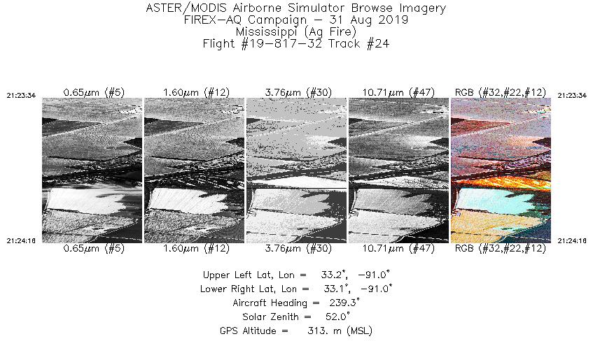 Image of selected bands from flight line 24
