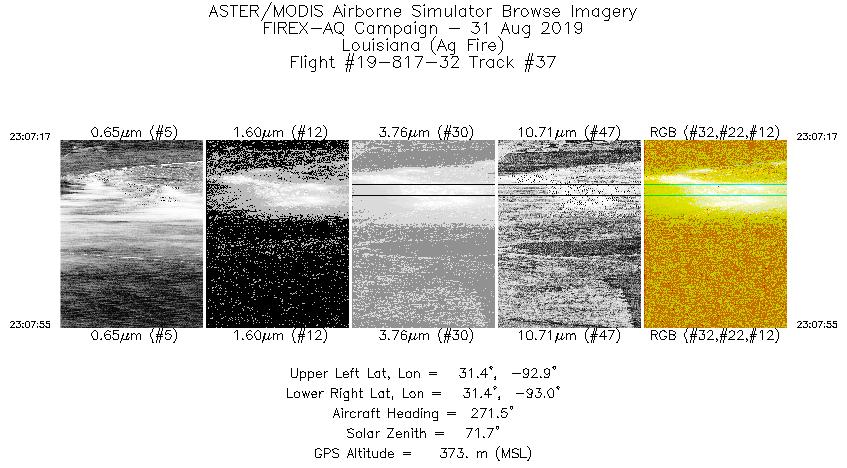 Image of selected bands from flight line 37