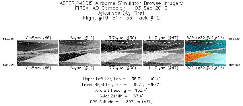Image of selected bands from flight line 12