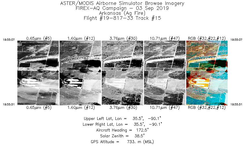 Image of selected bands from flight line 15