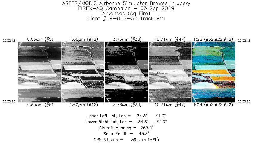 Image of selected bands from flight line 21