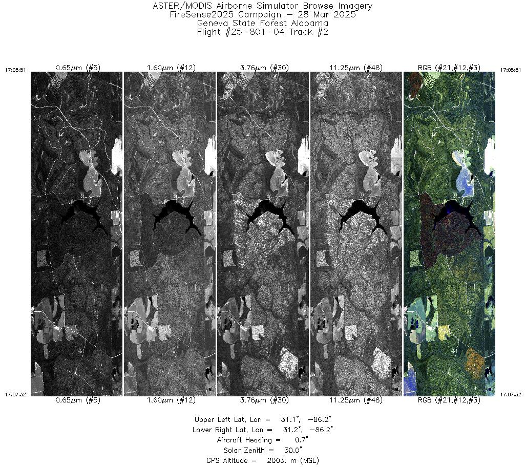 Image of selected bands from flight line 02