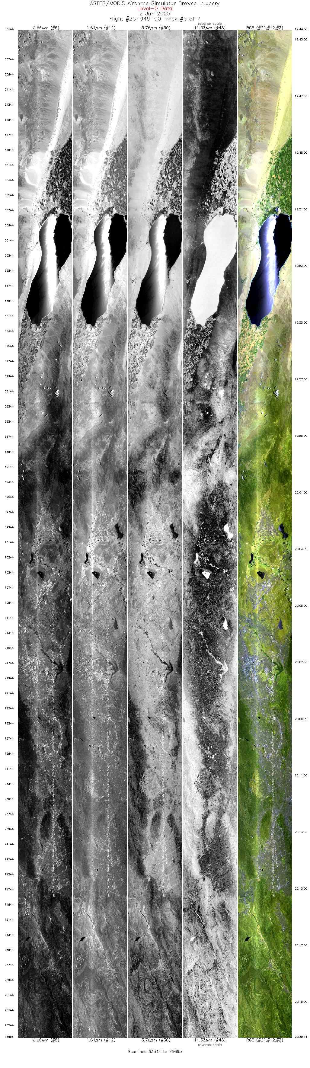 Image of selected bands from flight line 05